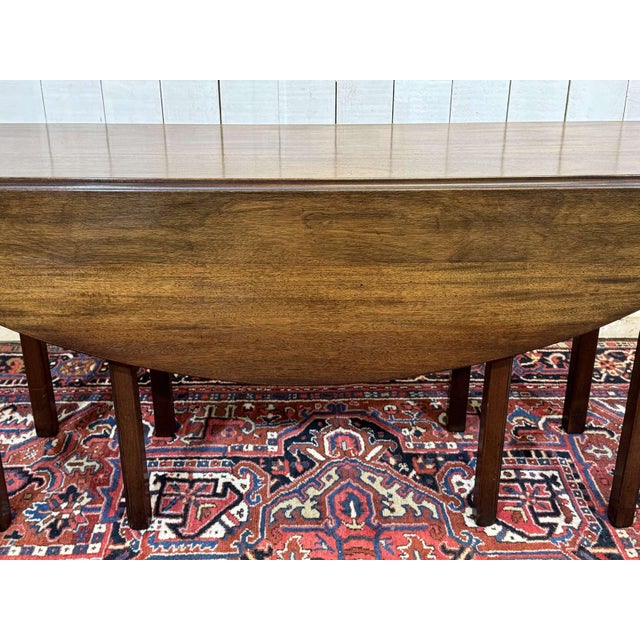 English Drop-Leaf Mahogany Gateleg Table, 1950s For Sale - Image 9 of 14
