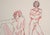 Three Poses - Original Male Nude Figurative Drawing on Paper For Sale - Image 4 of 8