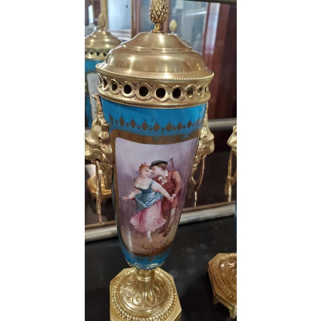 White Napoleon III Porcelain Vases from Sevres, Set of 2 For Sale - Image 8 of 12