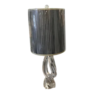 Mid 20th Century Signed Daum Free Form Crystal Lamp