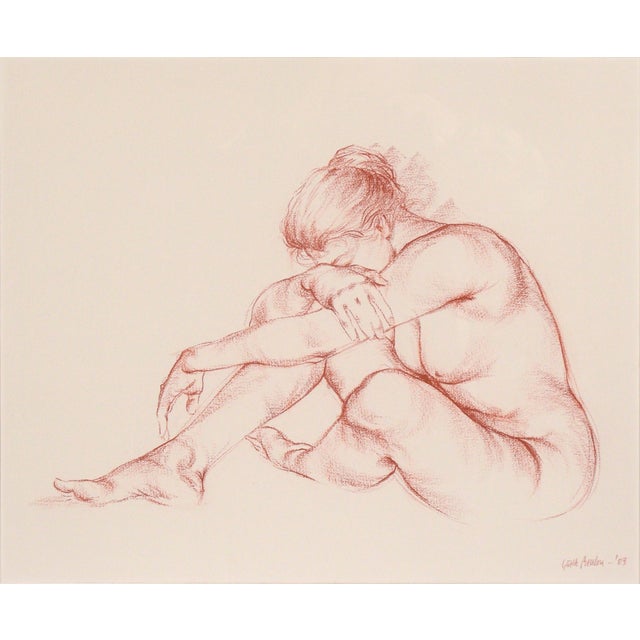 "The Artists Wife" Realistic Nude Woman in Conté on Paper by Garth Benton Detailed nude drawing by Paul "Garth" Garfield...
