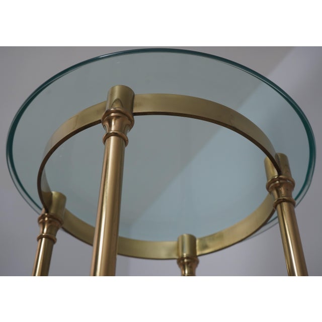 Labarge Brass & Glass Pedestal Table Stand For Sale - Image 10 of 10
