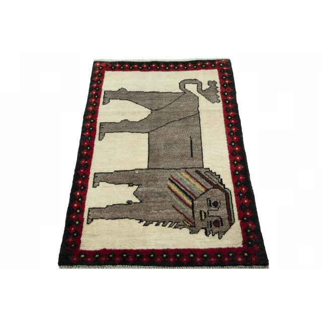 Hand-Knotted Gabbeh Nomad Rug For Sale - Image 4 of 9
