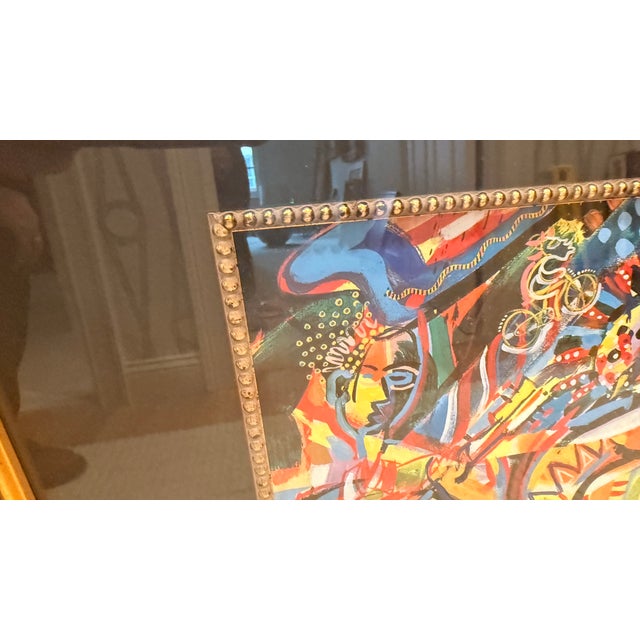 Wood Large Framed “Bar Jazz Collection” Contemporary Abstract Jazz Artwork For Sale - Image 7 of 8