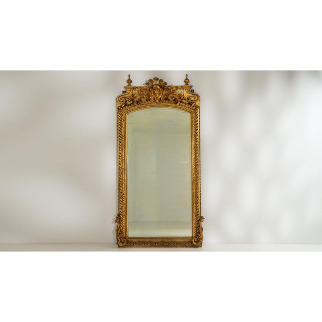 19th Century 19th Century France Rococo Gold Wood Full-length & Floor Mirrors For Sale - Image 5 of 10