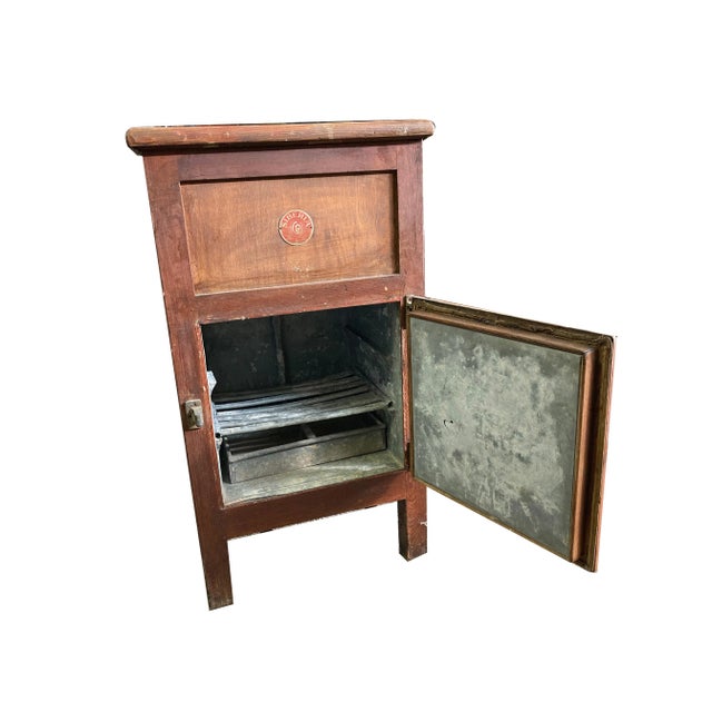 Wood Mid-Century Italian Solid Wood Siberia Icebox For Sale - Image 7 of 9