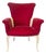 Vintage Louis XV Style Wingback Bergère Chair in Ruby Velvet With Carved Distressed Frame For Sale