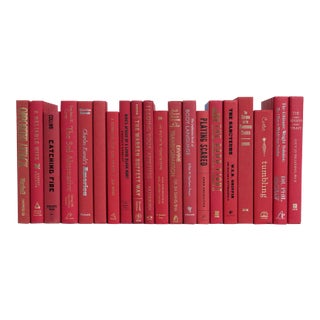 Decorative Books - Cherry Book Bundle - Red Books By The Foot For Sale