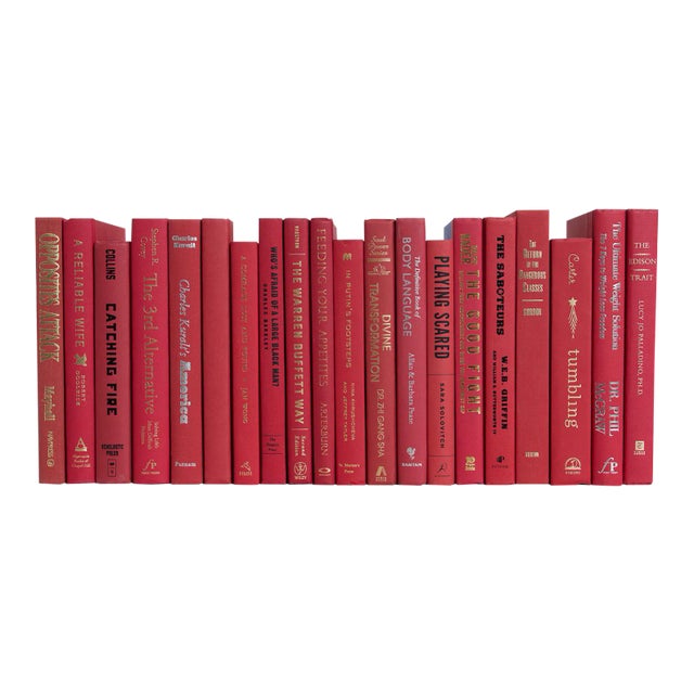 Decorative Books - Cherry Book Bundle - Red Books By The Foot For Sale