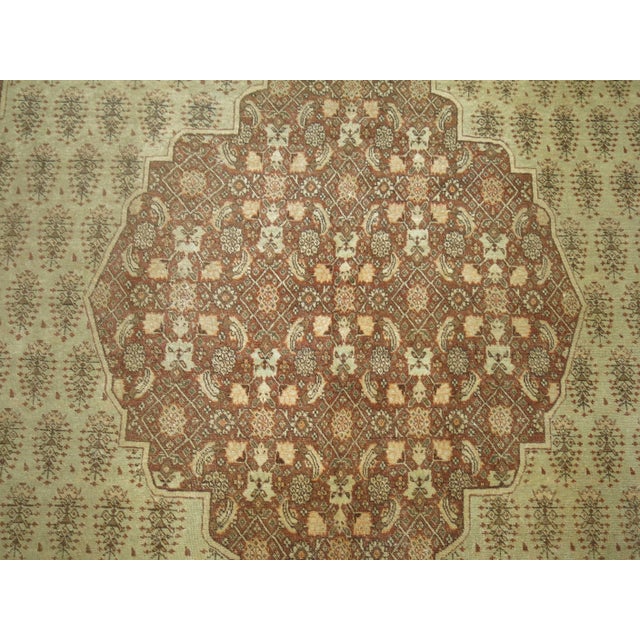 Antique Persian Tabriz Rug Herati Pattern in Brown and Cinnamon Tones - 9'1" x 12'11" For Sale - Image 17 of 18