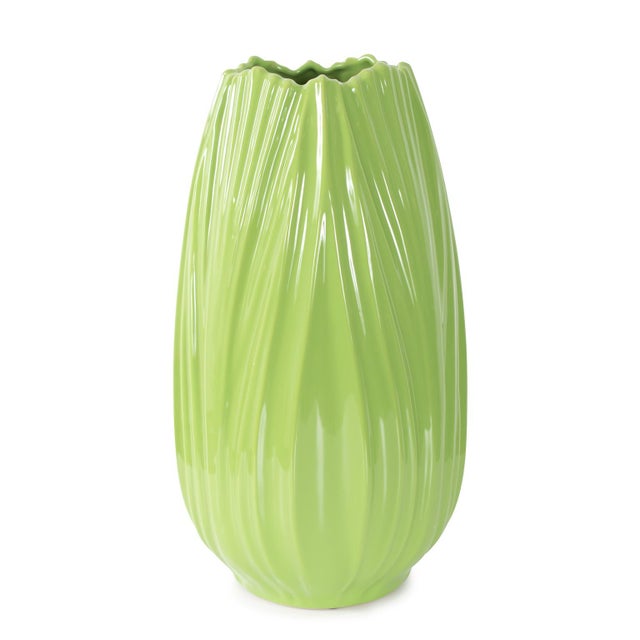 2020s Field Green Tall Ceramic Vase For Sale - Image 5 of 9