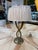 Metal 1950s Italian Brass Table Lamp With Twisted Loop Base and Pleated Shade For Sale - Image 7 of 8