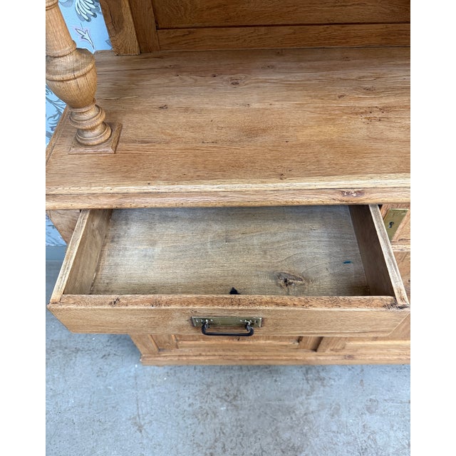 Antique Two-Piece Cupboard in Oak, 1890s For Sale - Image 11 of 12