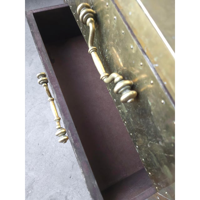 1970s Brass Clad Three-Drawer Chest by Sarreid For Sale - Image 9 of 10