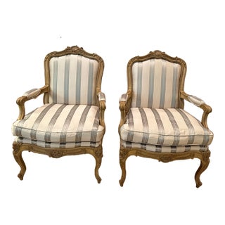 Late 20th Century Pair of Bergere Chairs For Sale