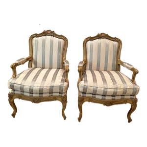 Late 20th Century Pair of Bergere Chairs