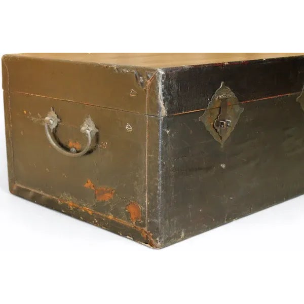 Black Leather Traveler's Trunk For Sale - Image 10 of 12