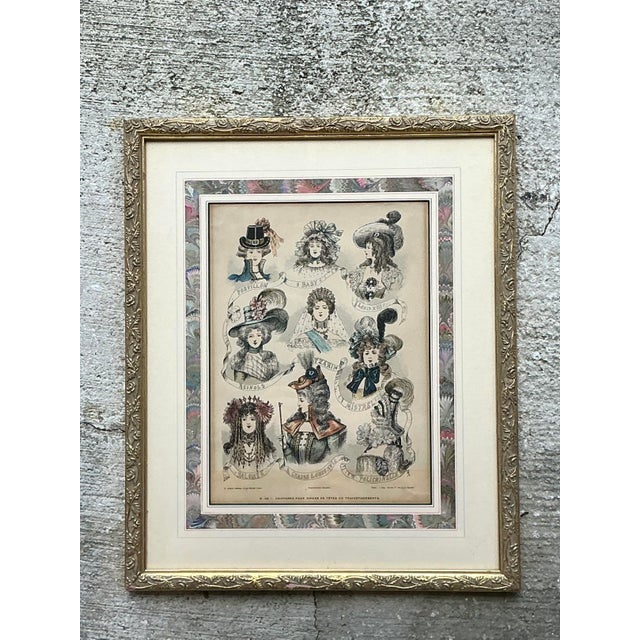 Shabby Chic Vintage 18th Century French Coiffure Etching For Sale - Image 3 of 12