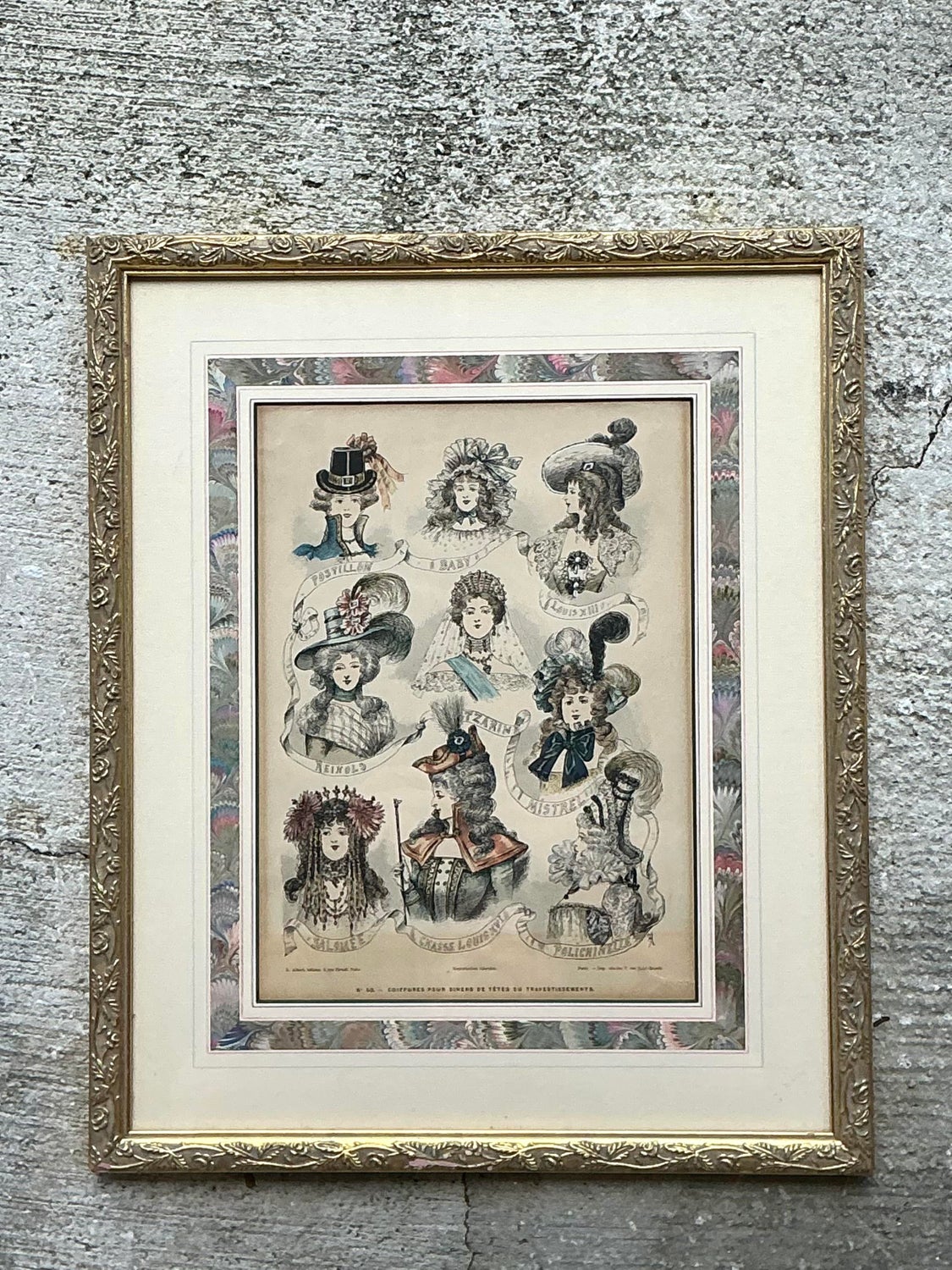 Vintage 18th Century French Coiffure Etching - Side view