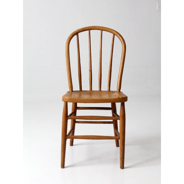 Early 20th Century Antique Painted Windsor Bow Back Farmhouse Chair For Sale - Image 5 of 16