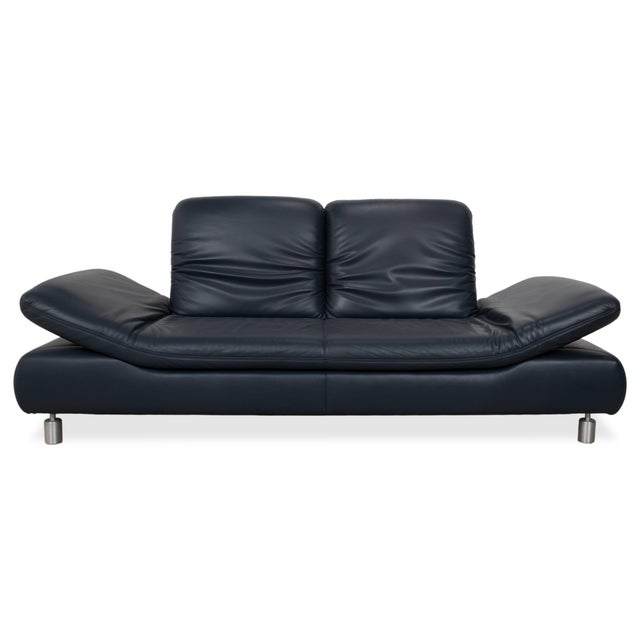 Blue Leather Rivoli Two-Seater Sofa with Manual Function from Koinor For Sale - Image 18 of 18