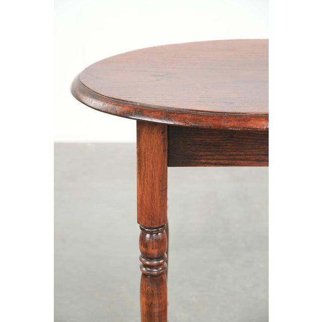 Brown Antique English Oval Oak Side Table, Early 20th Century For Sale - Image 8 of 13