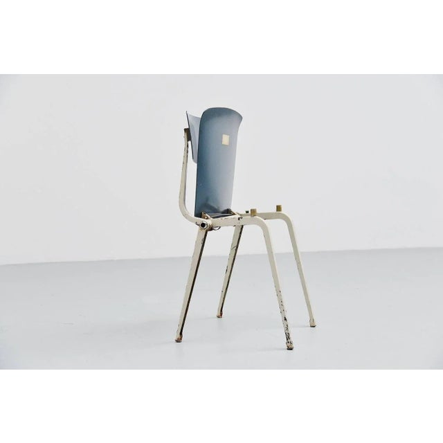 Metal Revolt Folding Chair attributed to Friso Kramer for Ahrend De Cirkel, 1953 For Sale - Image 7 of 11
