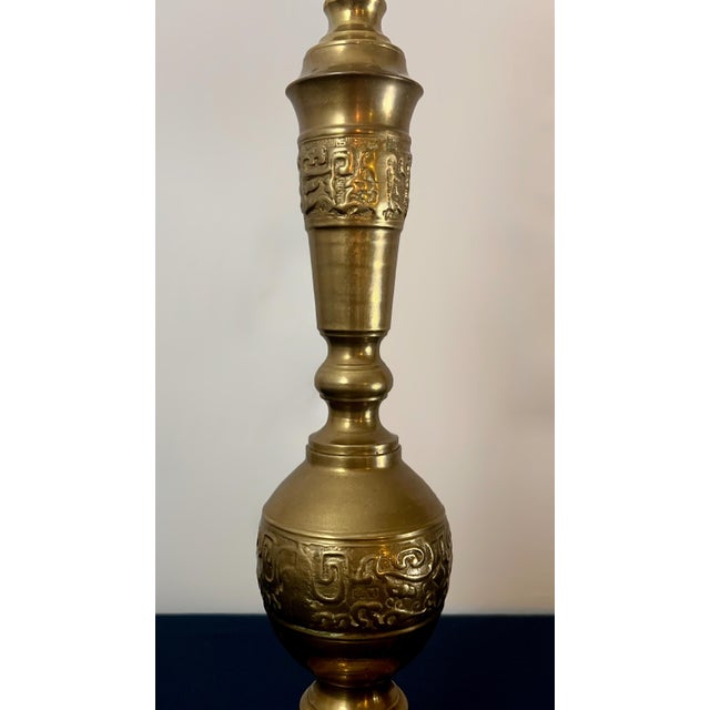 Mid 20th Century Brass Asian Chinoiserie Style Table Lamp For Sale In Houston - Image 6 of 8