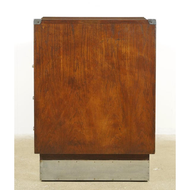 Wood Vintage European Glass Front Store Display Storage Case Counter For Sale - Image 7 of 12