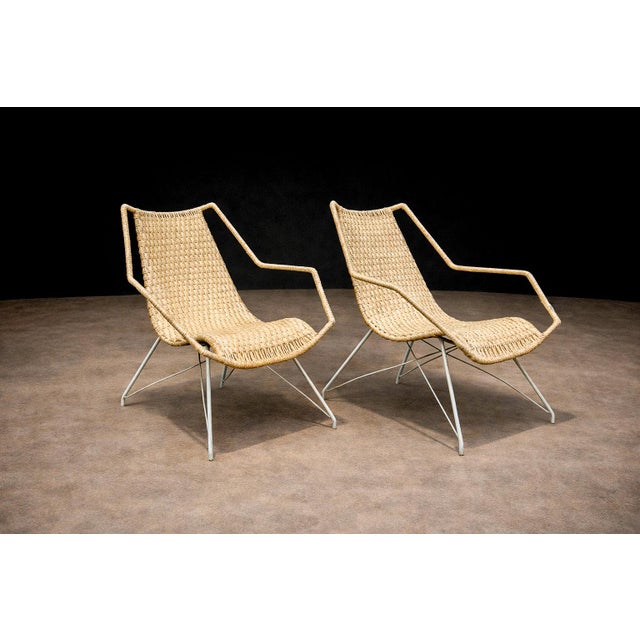 Carlo Hauner Brazilian Modern Armchairs in Iron & Sisal, Carlo Hauner, 1950s For Sale - Image 4 of 14