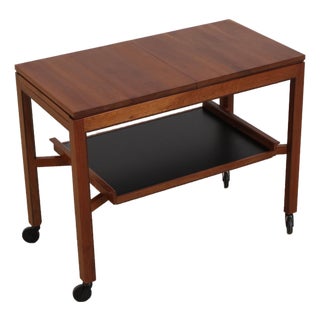 Stickley Modern Design Solid Cherry Serving Cart With Tray For Sale
