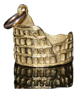 Italian 750 18k Solid Gold Roman Colosseum Charm Pendant