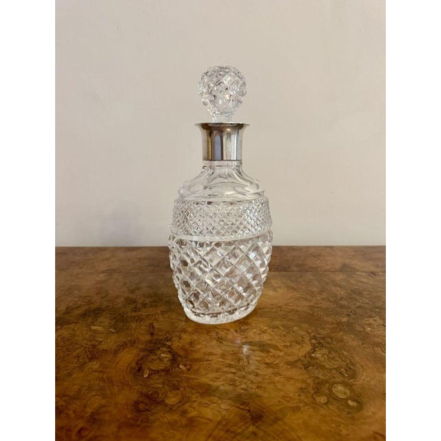 Antique Edwardian Silver Collar Shaped Decanter, 1900, Set of 2 For Sale - Image 4 of 6