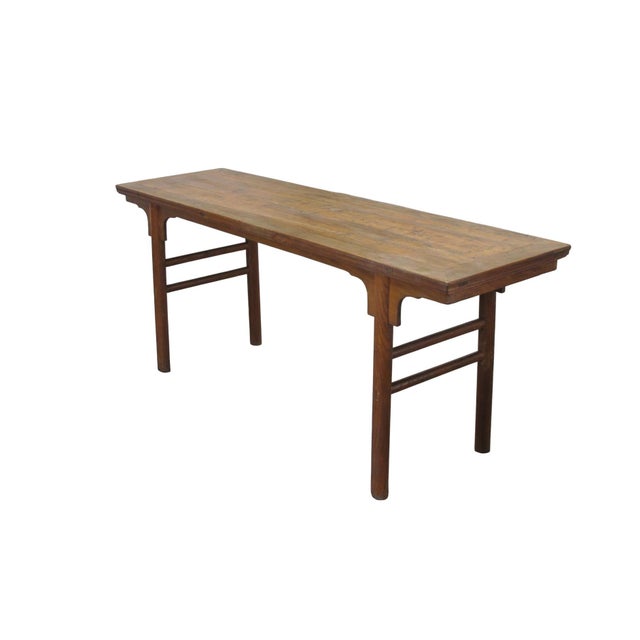 Chinese Antique Ming-Style Solid Wood Console Table For Sale - Image 3 of 7