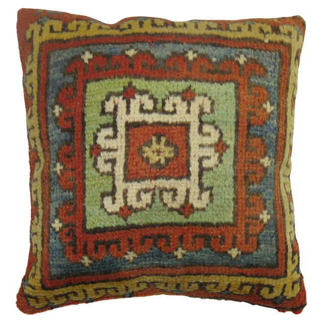 Large Pillow made from a vintage Turkish Bergama rug. 20'' x 20''