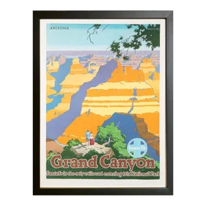 "Grand Canyon" Vintage Santa Fe Railroad Travel Poster by Oscar M. Bryn, 1949