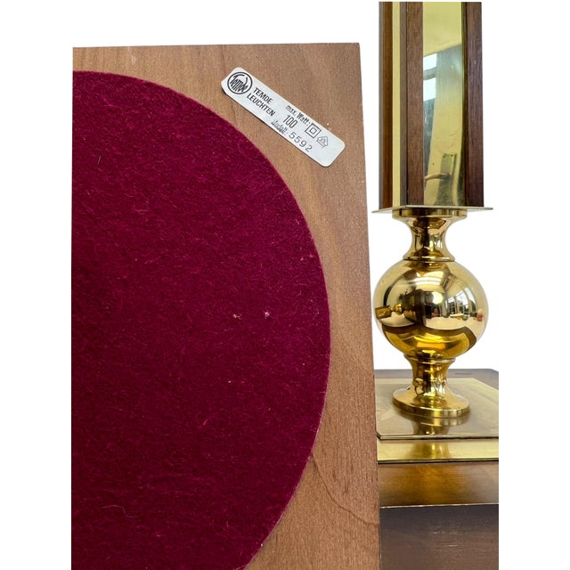 Vintage Wood and Brass Table Lamps by Temde Leuchten, 1970s, Set of 2 For Sale - Image 10 of 13