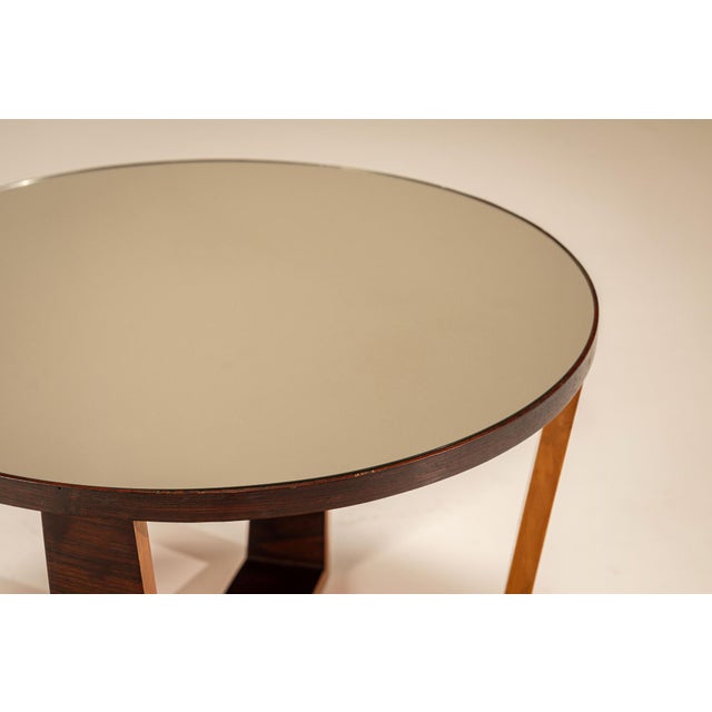 Italian Side Table with Mirrored Top and Geometrical Legs, 1940s For Sale - Image 9 of 13