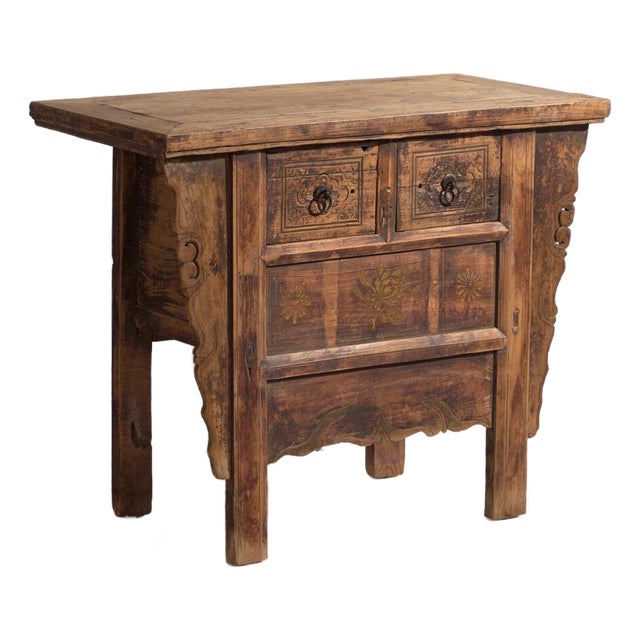 Antique Carved Pine Console For Sale