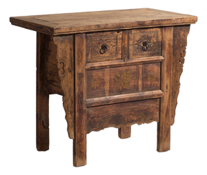Antique Carved Pine Console