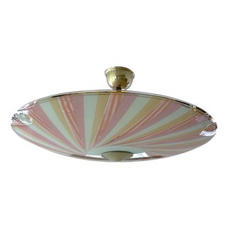 Large Mid-Century Modern Glass Pendant Light, 1970s For Sale