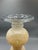 Tall Gold Textured Art Glass Candlestick With Clear Glass Base For Sale - Image 4 of 6