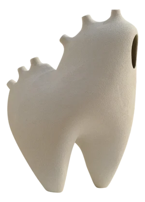Nomad I:04 Vessel in White Sand Stoneware by Sofia Karnukaeva