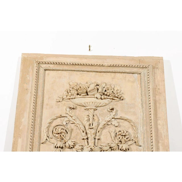 Wood French Louis XVI Period 1790s Painted Wood Trumeau Mirror with Scrollwork Motifs For Sale - Image 7 of 12