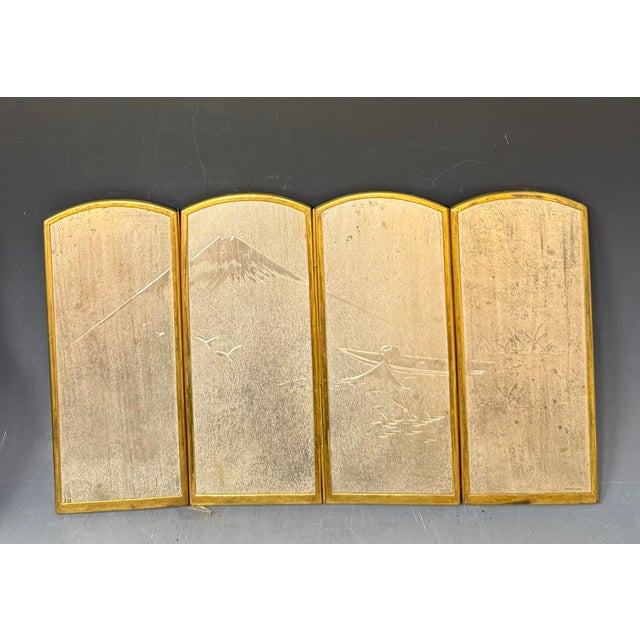 Japanese Japanese Ginbari Cloisonne Enamel Table Screen For Sale - Image 3 of 7