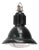 Industrial French Black Enamel and Clear Glass Factory Pendant Lamp For Sale