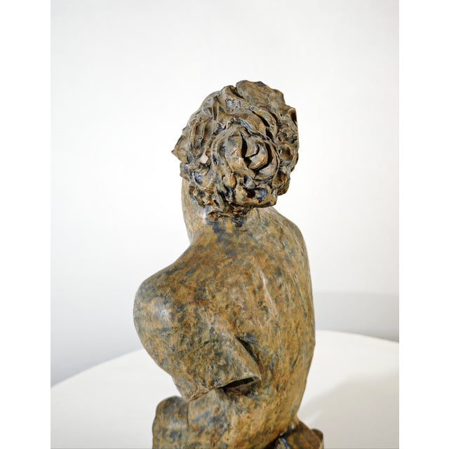 Modern Blue and Green Ceramic Nude Male Torso Sculpture from Cio Zanetta, Italy, 1990s For Sale - Image 3 of 17
