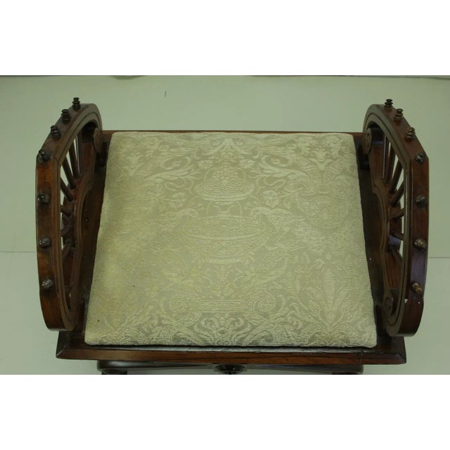 Eggshell 19th Century Victorian Rosewood Vanity Bench For Sale - Image 8 of 8