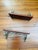 Vintage Pair of Chinoiserie Greek Key Brass and Wood Wall Shelves or Brackets For Sale - Image 4 of 7