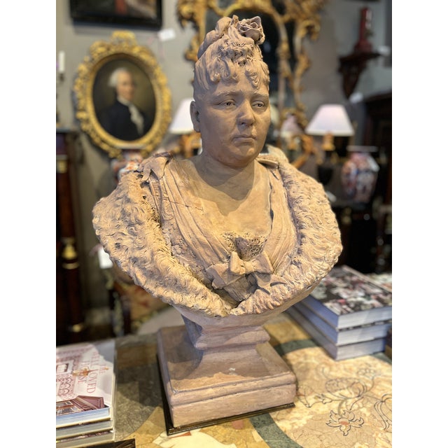 19th Century French Terracotta Bust of a Lady. Beautiful piece purchased in France. Age appropriate wear, see detailed...